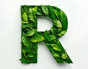 Green leafy letter R