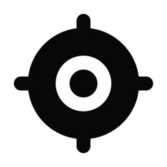 Solid target icon for goals, aims, and objectives