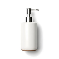 Obraz premium White Ceramic Soap Dispenser with a Metal Pump