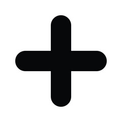 Obraz premium Solid plus icon to add, increase, or create new