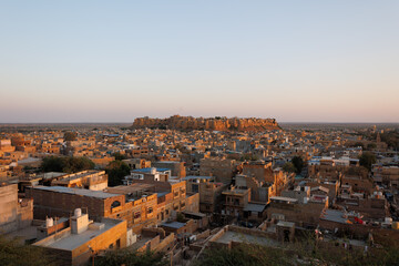 Obraz premium sunset over Jaisalmer fort, India