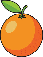 Vibrant orange with leaf, fresh citrus delight