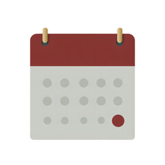 Calendar with red and white background