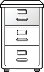 Corporate Halloween Three-Drawer Filing Cabinet Icon Design