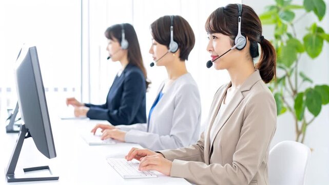 コールセンターで働く人々