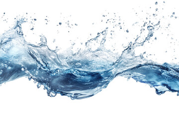 Dynamic water splash texture with transparent background ideal for graphic design projects incorporating natural elements and refreshing visuals