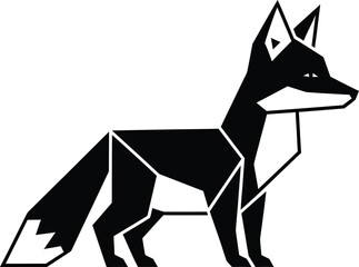 Geometric Fox Illustration Modern Wildlife Representation Sleek Design Symbolic Animal Art Sharp Lines Simplicity Nature Graphic Foxes and Artistic Composition