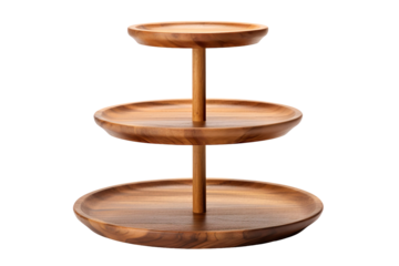 Three-Tiered Wooden Serving Stand