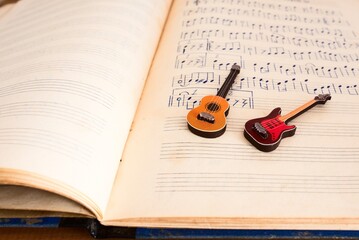 book and guitar