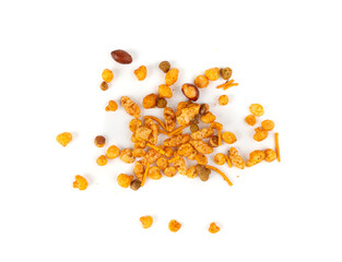 Navrattan namkeen mixture. Indian nimko snack, spicy and sweet farsaan