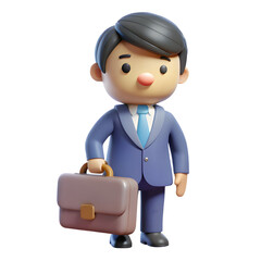 3D Clay Style Business Man Icon
