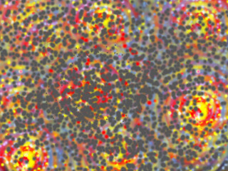 Colorful light bokeh with vibrant abstract background and glittery effect