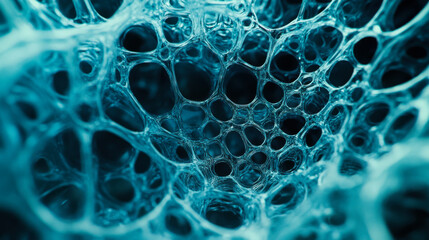 Detailed close-up of intricate blue lattice structure showcasing texture and design in modern materials