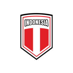 INDONESIAN FOOTBALL LOGO EMBLEM DESIGN VECTOR IN WHITE BACKGROUND