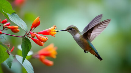 Naklejka premium Planet Earth with clean air and nature relying on renewable resources. Ecological concept of alternative sustainable energy for an ecologically clean planet. Concept of ecology and environmental