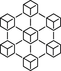 Obraz premium Digital Blocks: A digitally-crafted illustration showcasing a network of connected blocks, symbolizing the architecture of secure information technology.