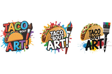 Fototapeta premium Taco art colorful paint splashes vector