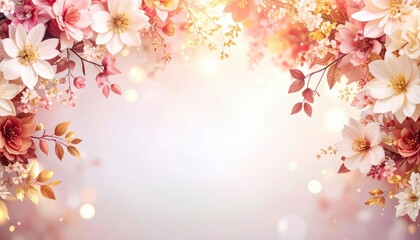 Fototapeta premium Floral celebration of spring blooms natural garden digital artwork soft light aesthetic viewpoint vibrant color palette