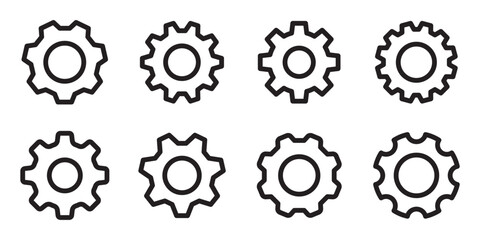 Gears vector icon set . Setting icon set. Setting, cogwheel, gear icon element set - Vector .  

