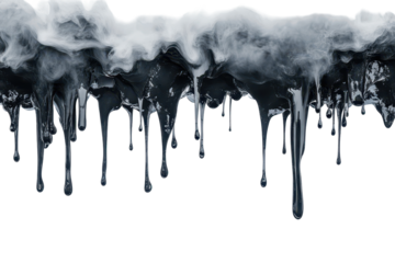 Dripping liquid smoke creates a captivating abstract display with fluid forms and textures suspended in time