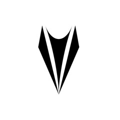 V LOGO ICON DESIGN VECTOR BLACK AND WHITE