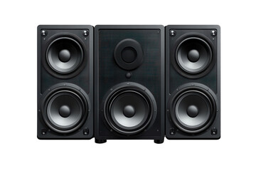 Naklejka premium High-quality audio music speaker stack isolated on a transparent background, showcasing modern design and powerful sound capabilities for all music lovers
