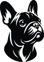 French Bulldog Portrait – Bold Black and White Vector