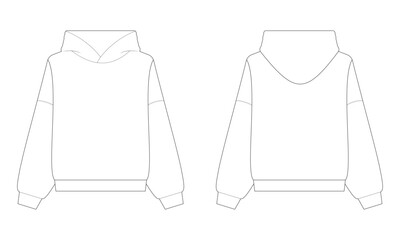 hoodie template front and back view vector illustration