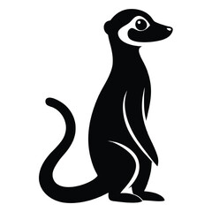 Black meerkat silhouette icon on a white background