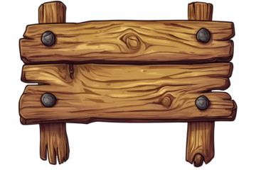 Empty wooden sign illustration suitable for use in various outdoor settings or creative projects featuring rustic design and natural elements