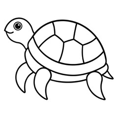 Simple outline icon of a turtle on a clean white background