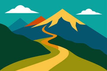 mountain landscape vector illustration