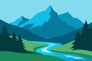Fototapeta premium landscape with mountains