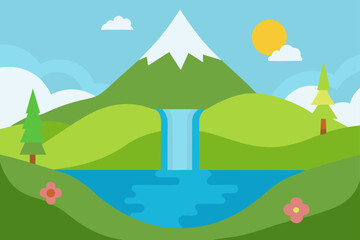 summer landscape with mountains