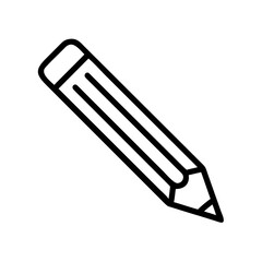 Fototapeta premium Illustration of a simple black outline pencil with an eraser on a white background design element art