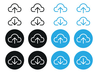 Cloud Upload and Download Icon Set