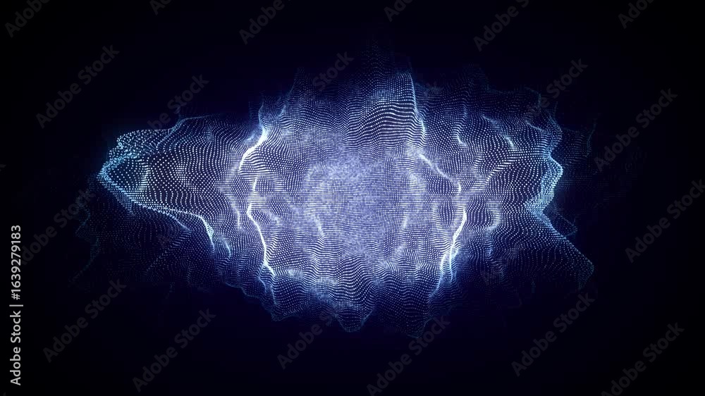 Wall mural blue sphere consisting of points and lines. modern wireframe elements. technology grid sphere. 3d re