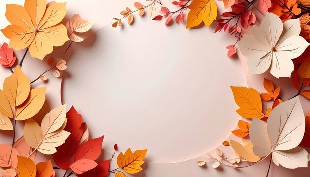 Autumn leaf arrangement studio setting digital artwork colorful palette close-up view seasonal aesthetics for fall decor