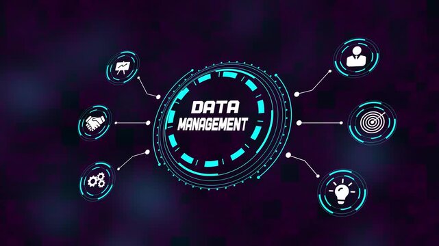 Effective data management strategies for optimizing business operations and ensuring data integrity, business concept, 4k video