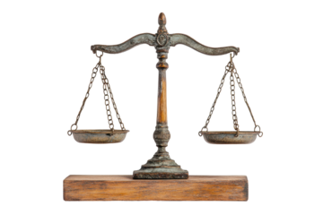Fairness scales of justice symbolizing equality and truth in legal matters against a neutral background