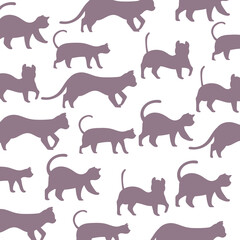 猫がたくさん右に歩いている背景素材