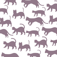 猫がたくさん左に歩いている背景素材