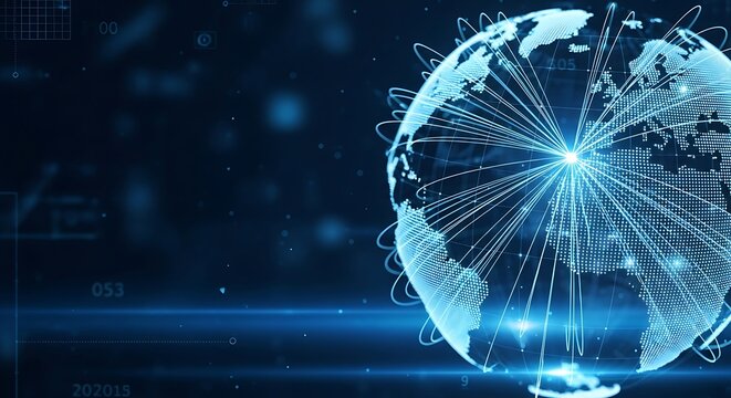 Digital globe illustrating global connectivity and technology