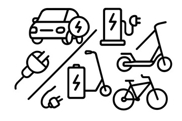 Electric vehicles and charging stations represent the future of sustainable transportation in a clean, modern lifestyle