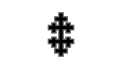 salem cross symbol, black isolated silhouette