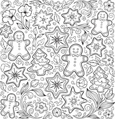 christmas, pattern, flower, vector, floral, design, seamless, vintage, illustration, ornament, decoration, art, wallpaper, nature, decor, texture, element, flowers, mandala, leaf, retro, ornate, lace,