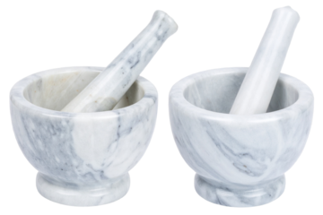 Luxury Marble Mortar and Pestle Set, isolated on transparent background