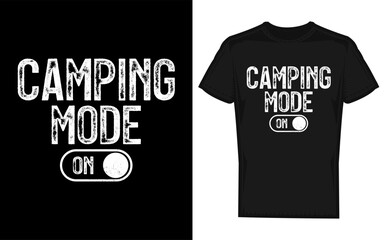 Naklejka premium Camping Mode On Funny Camper Silhouette Gift for Nature Lover Scout