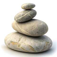 Fototapeta premium Smooth River Stone Stack of Three in Zen Composition