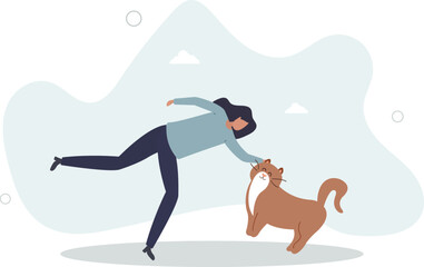 Cute domestic cat.Pet care concept.human life.